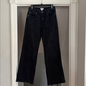 H&M Black Wide Leg High Waisted Jeans